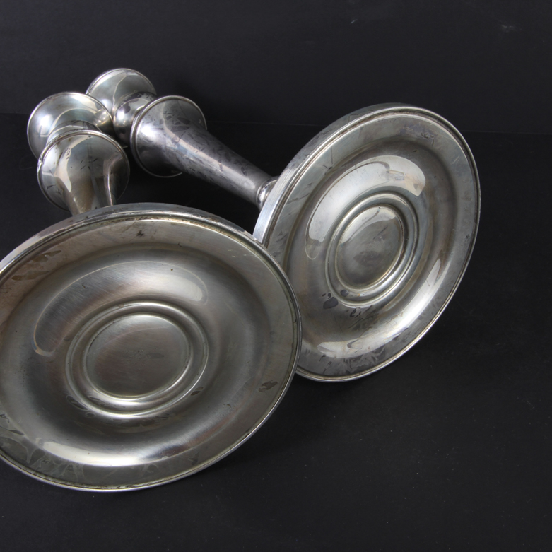 Pair of Gorham Sterling Silver Weighted Candle Holders