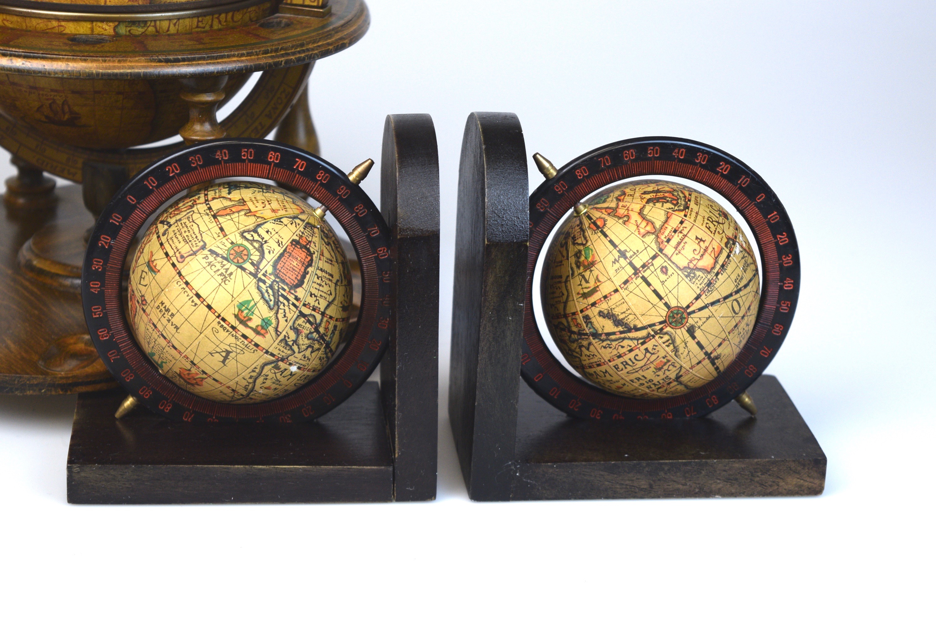 Globe Bookends and Italian Globe Ash Receiver