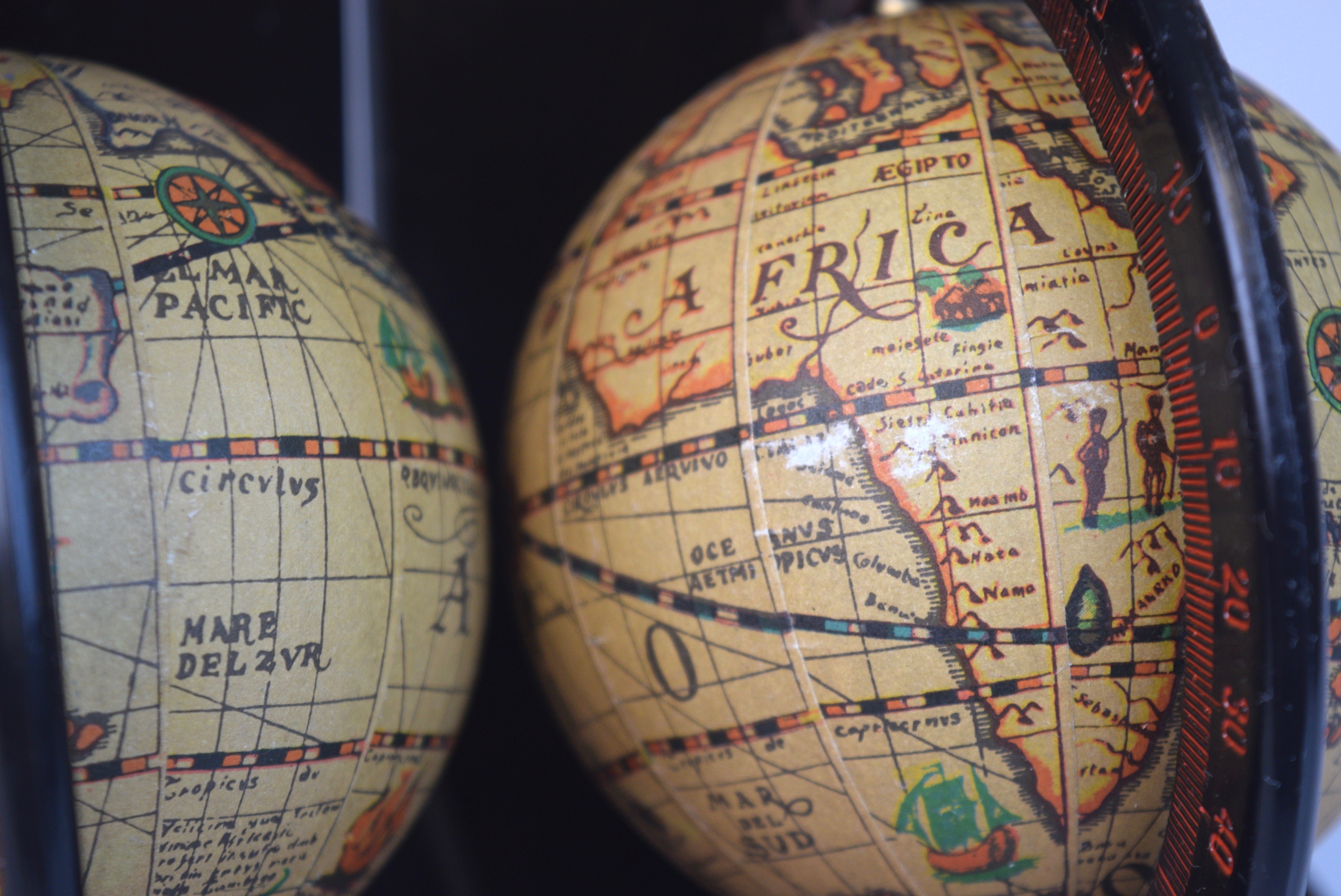 Globe Bookends and Italian Globe Ash Receiver