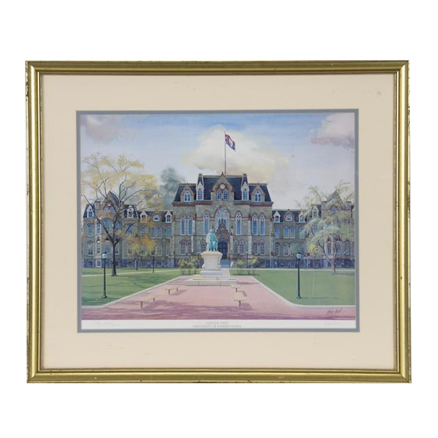 Tom Hook Signed Limited Edition Print "College Hall, University of Pennsylvania"