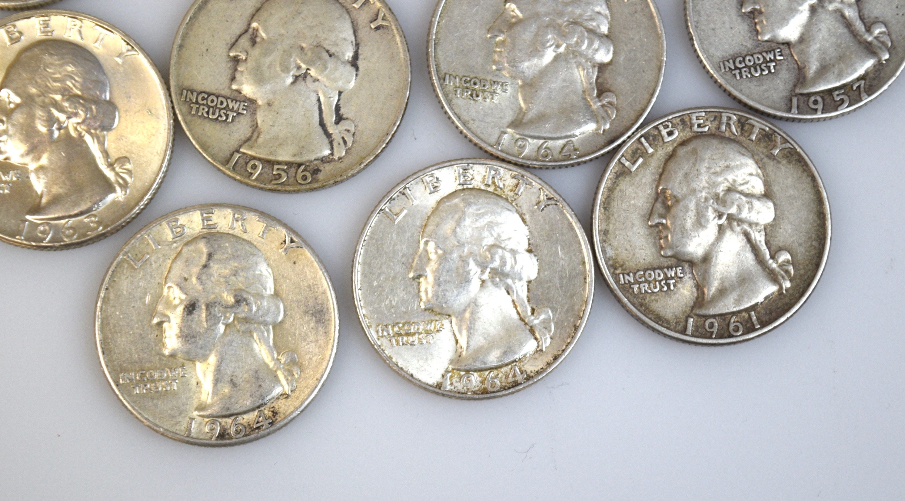 Washington, Barber, Seated Liberty, and Canadian Silver Quarters