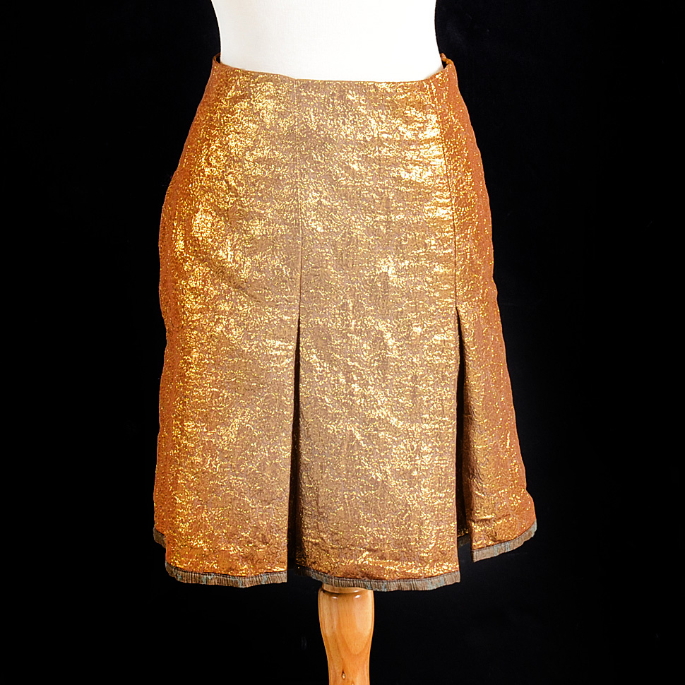 Prada Metallic Gold Skirt, Size 40
