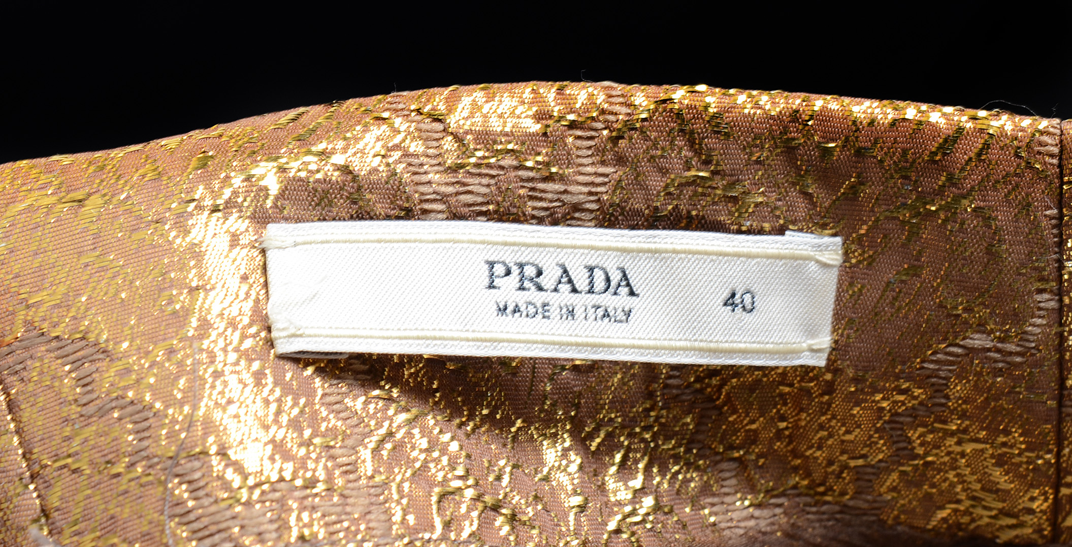 Prada Metallic Gold Skirt, Size 40