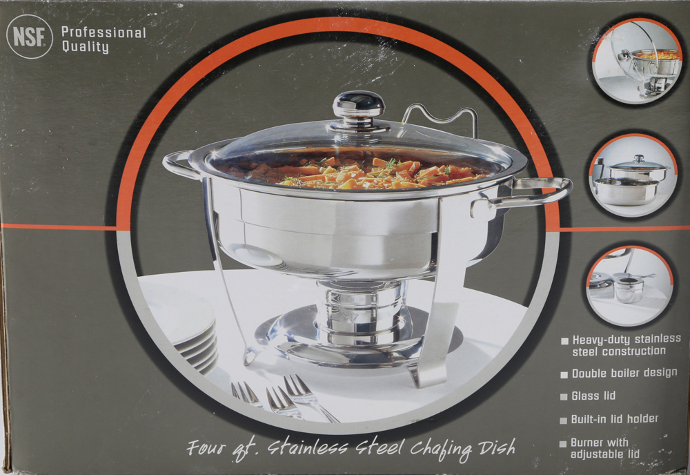 Pair of Double Boiler Design Chafing Dishes