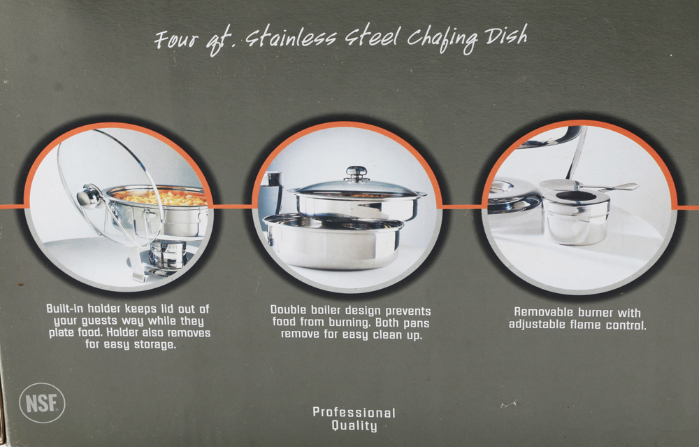 Pair of Double Boiler Design Chafing Dishes