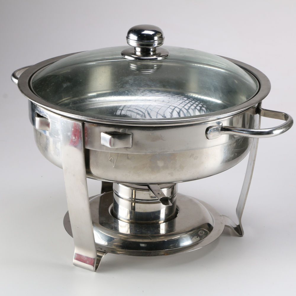 Pair of Double Boiler Design Chafing Dishes