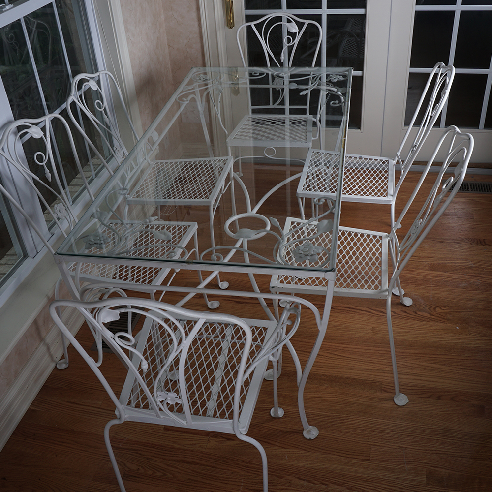 Wrought Iron Dining Table and Chairs