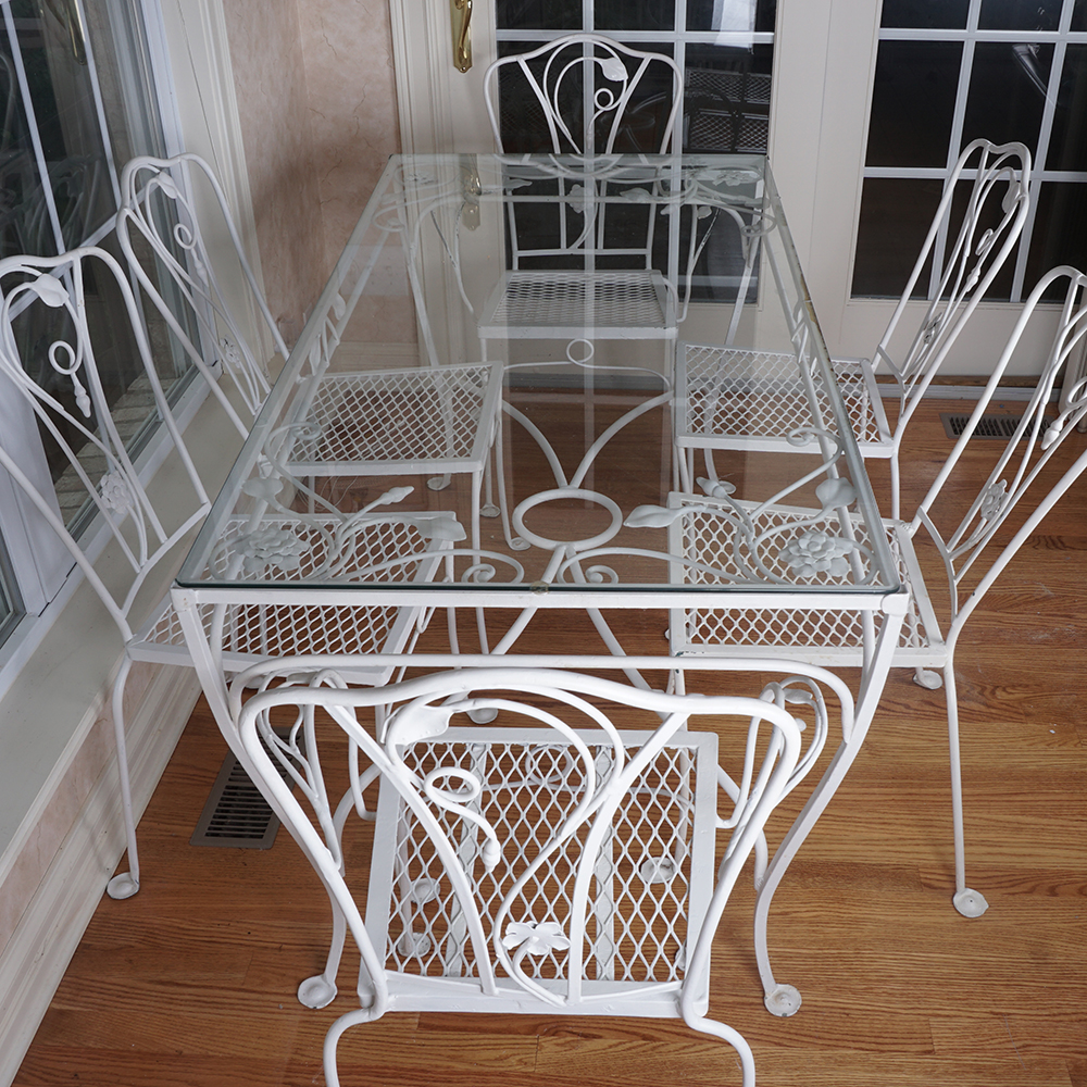Wrought Iron Dining Table and Chairs