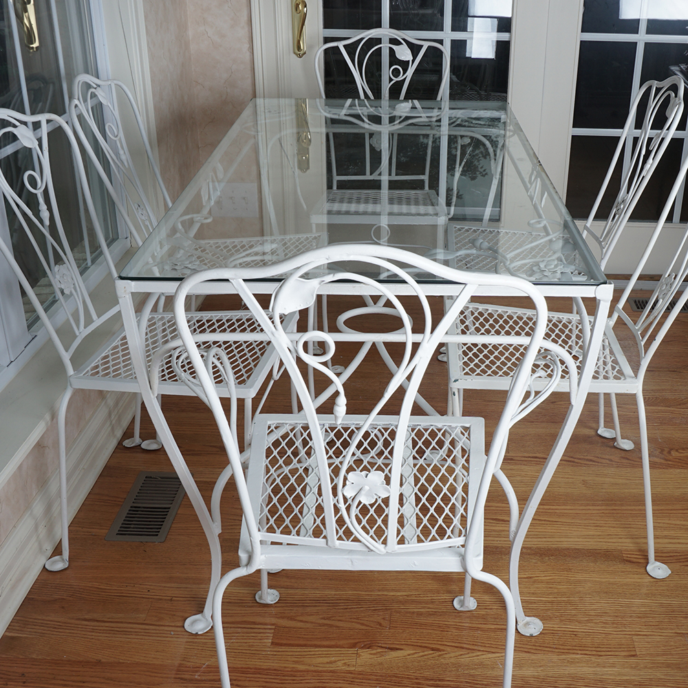 Wrought Iron Dining Table and Chairs