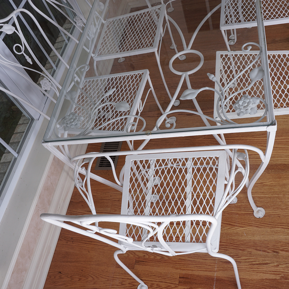 Wrought Iron Dining Table and Chairs