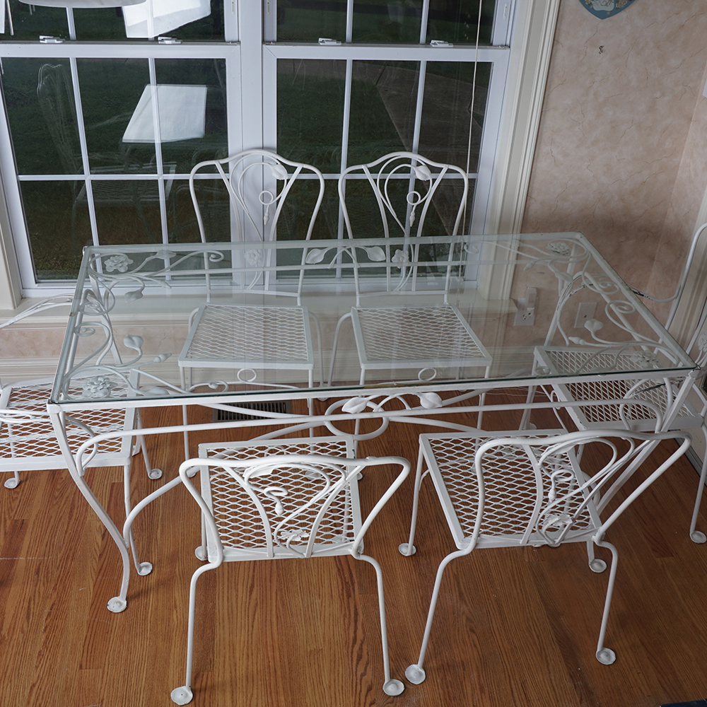 Wrought Iron Dining Table and Chairs