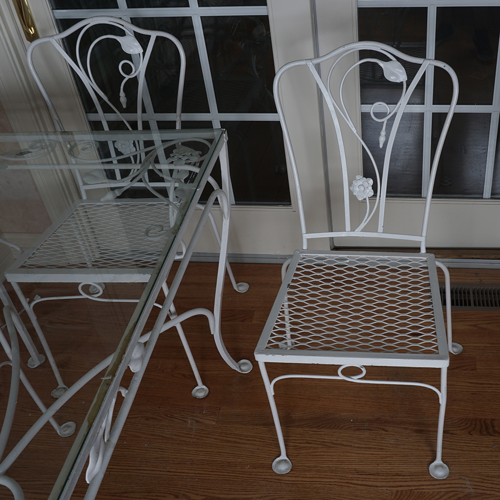 Wrought Iron Dining Table and Chairs
