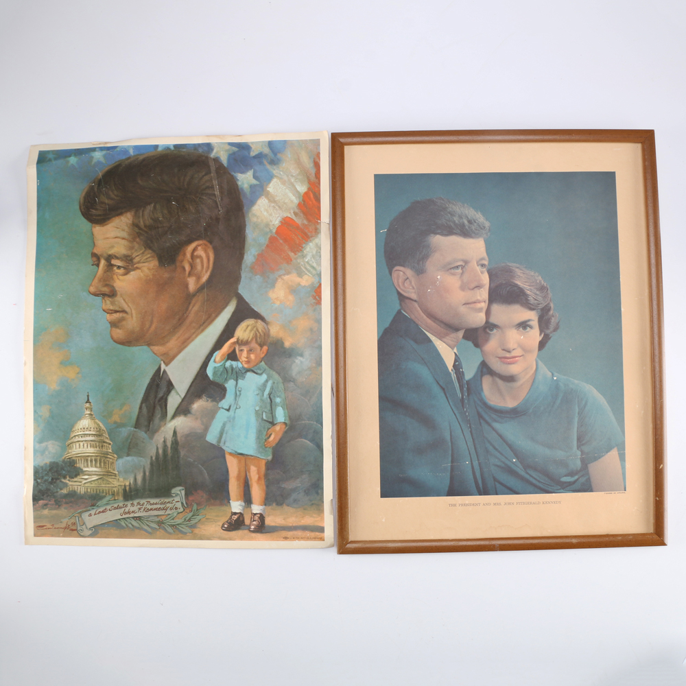 Pair of Offset Lithograph John F. Kennedy Prints