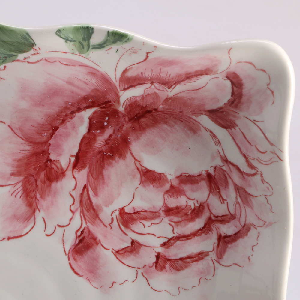 Rose Decorated Plate and Bowls