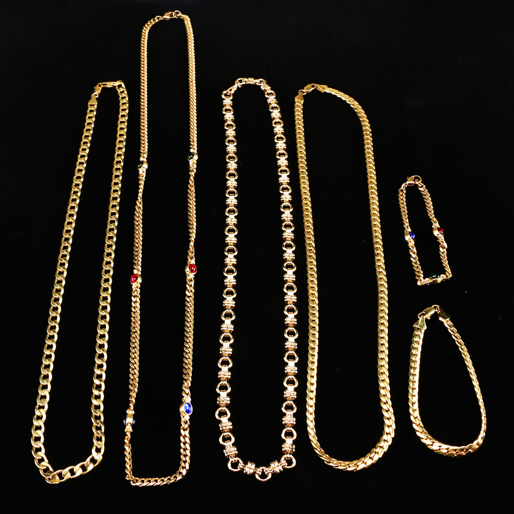 Assorted Gold Tone Chain Necklaces
