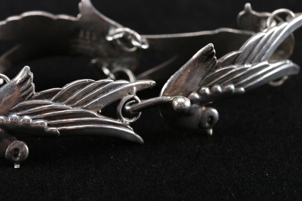 Los Castillos Taxco Sterling Silver Bracelet and Sterling Earrings