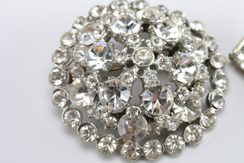 Assortment of Rhinestone Encrusted Costume Jewelry