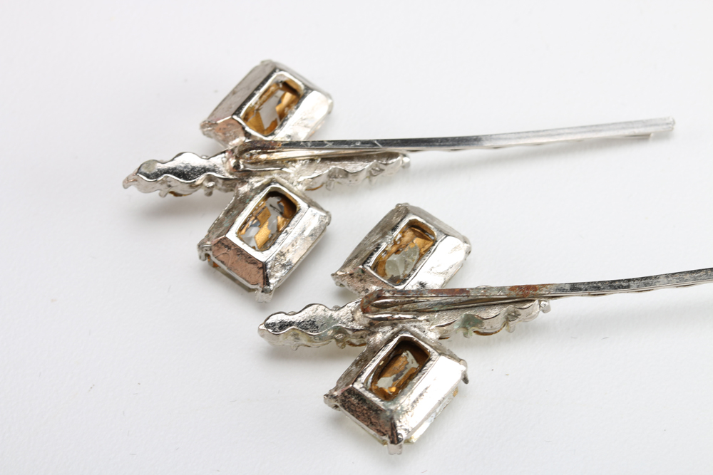 Assortment of Rhinestone Encrusted Costume Jewelry