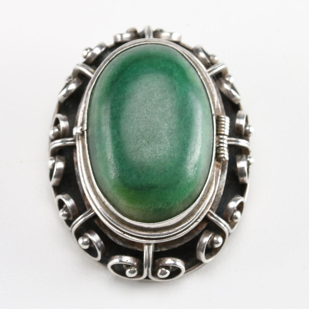 Sterling Silver Poison Locket Brooch