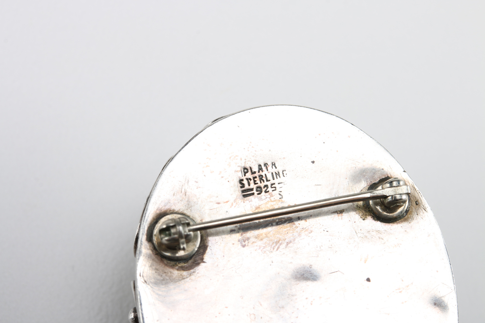 Sterling Silver Poison Locket Brooch