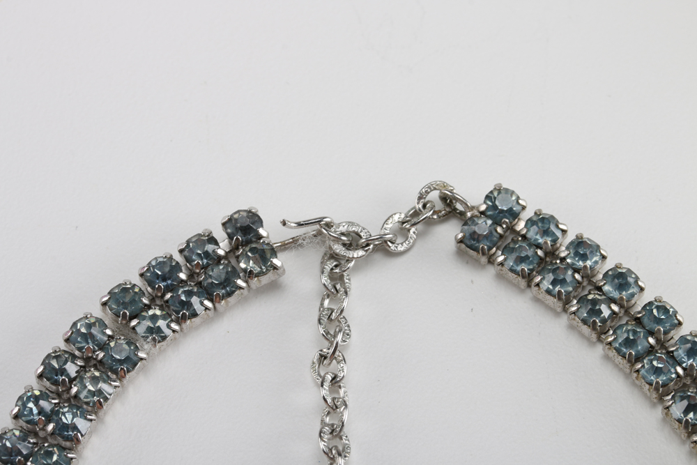 Art Deco Style Opalescent Stone Necklace and Earring Demi Parure