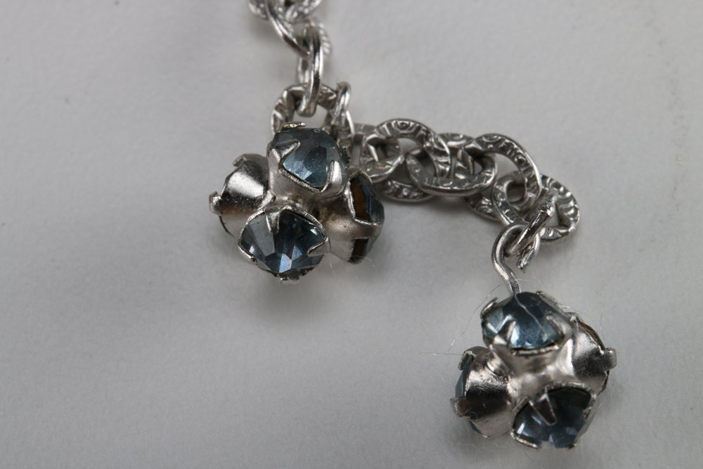 Art Deco Style Opalescent Stone Necklace and Earring Demi Parure