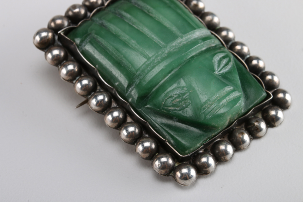 Assortment of Mexican Silver Jewelry with Ancient God Faces and More