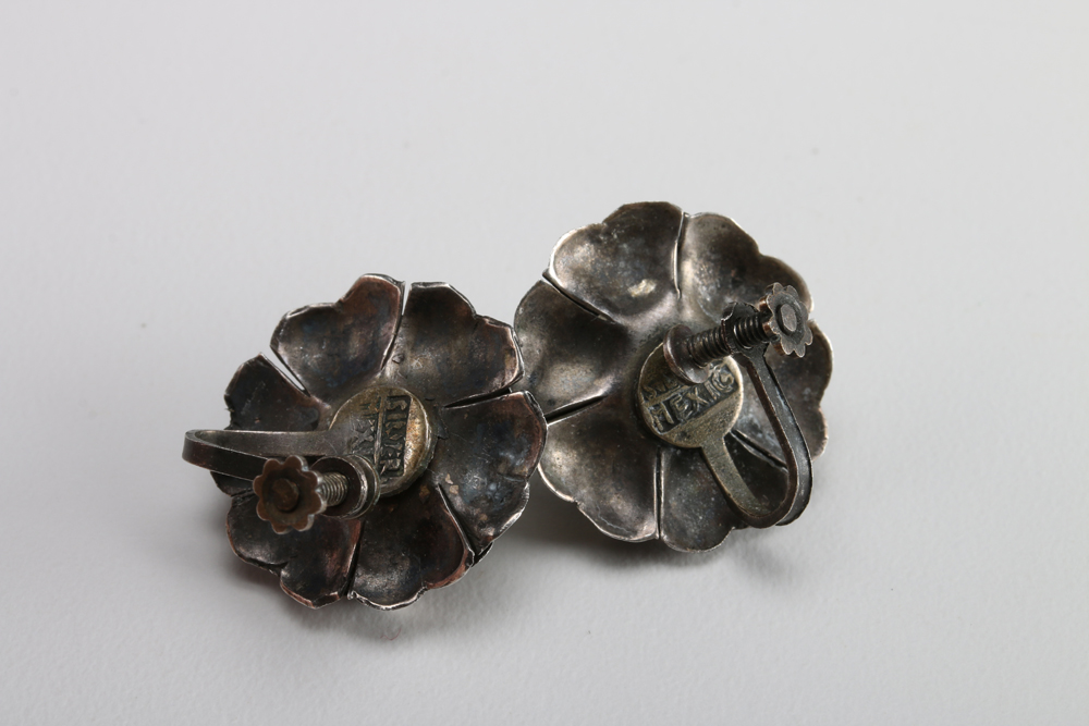 Assortment of Mexican Silver Jewelry with Ancient God Faces and More