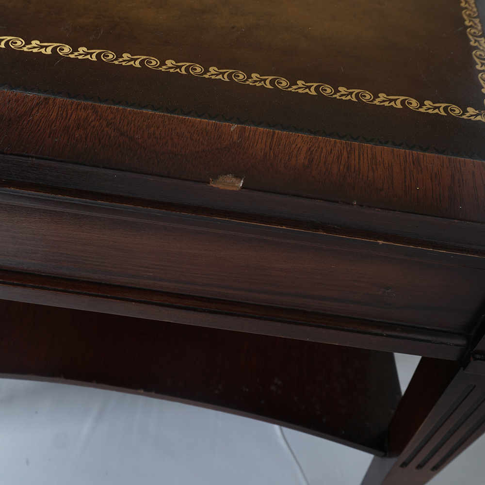 Federal Style Coffee Table with Leather Inlay