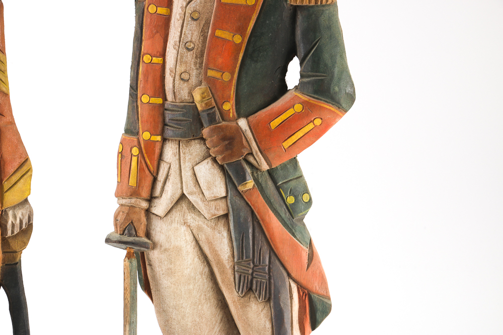 Two Napoleonic-Style Wood Soldier Wall Hangings