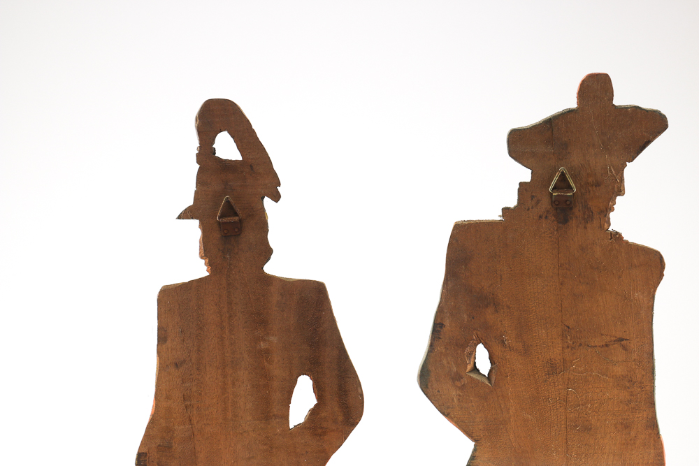 Two Napoleonic-Style Wood Soldier Wall Hangings