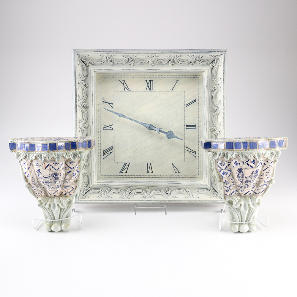 Decorative Wall Sconces and Clock