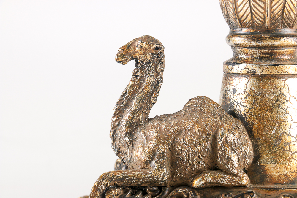 Decorative Rococo Style Table Lamp and Cast Resin Bookends