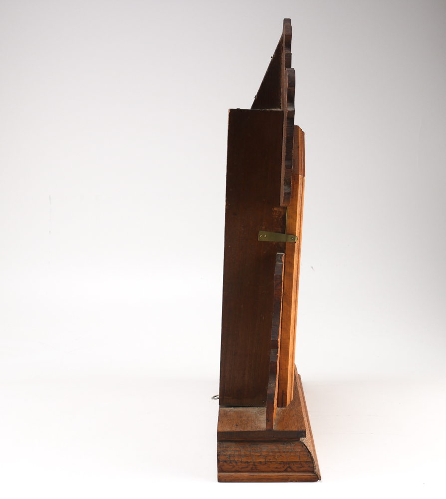 Tabletop Grandfather Clock with Peacock and Songbird Motifs