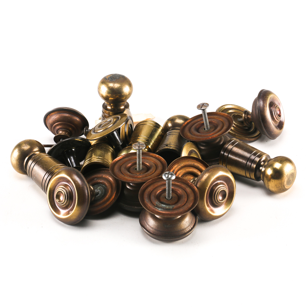 Assortment of Brass Tone Drawer Pulls