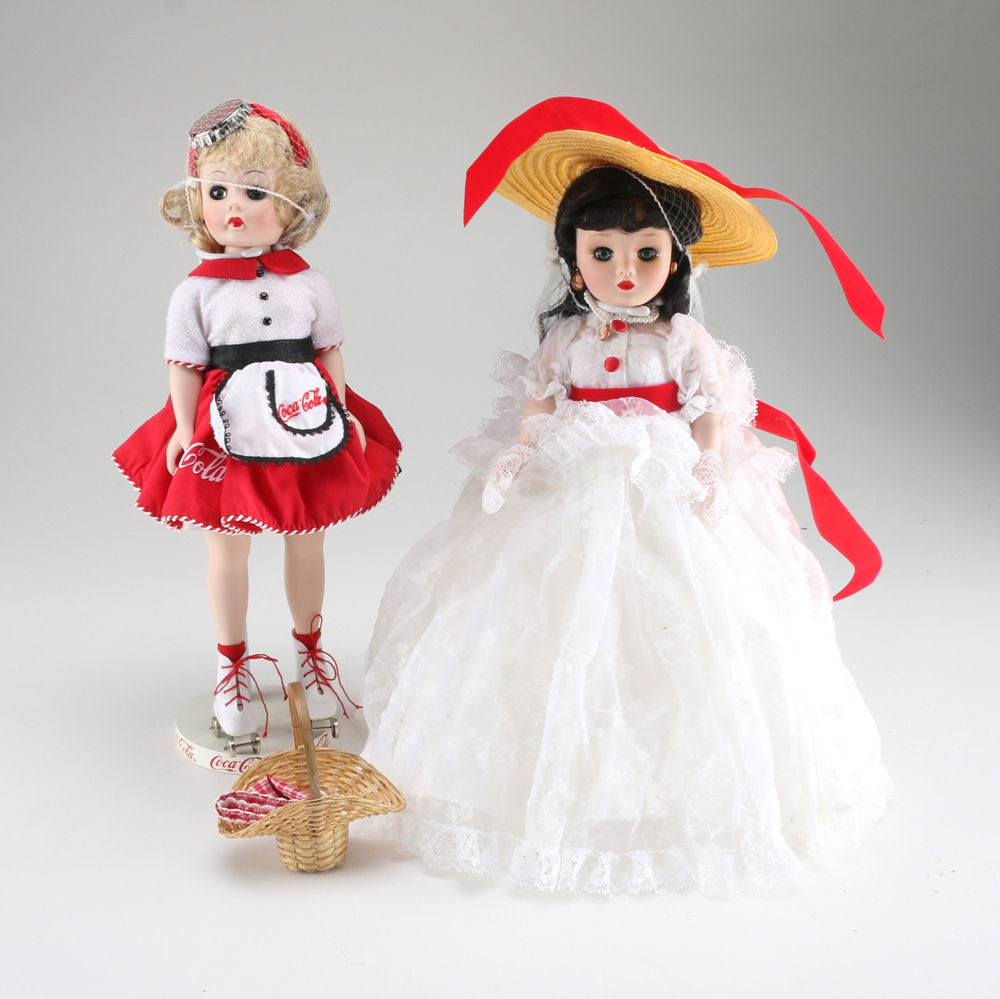 Danbury Mint Coca-Cola Madame Alexander All Porcelain Dolls