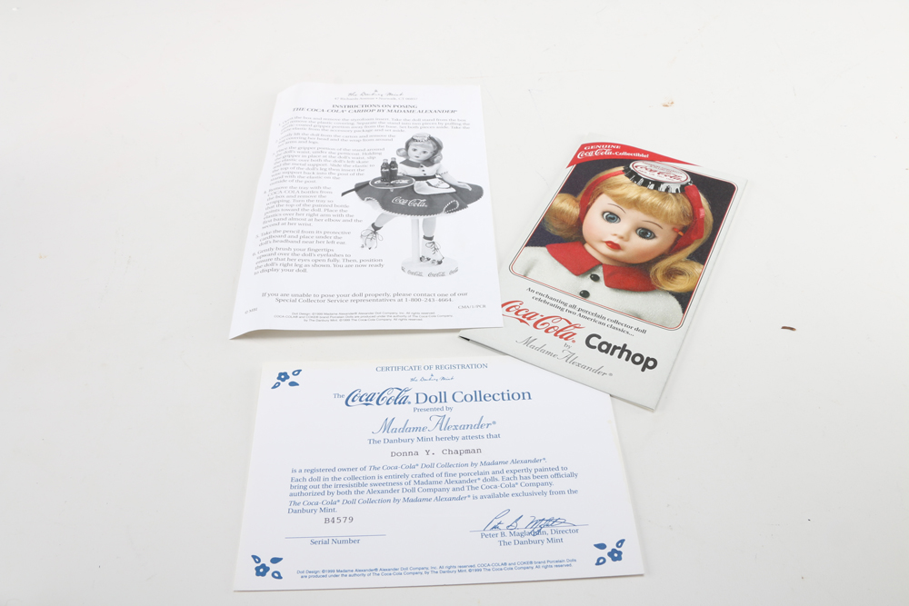 Danbury Mint Coca-Cola Madame Alexander All Porcelain Dolls