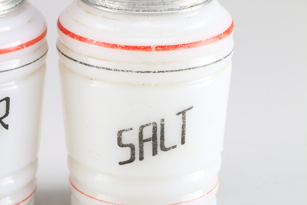 Circa 1930s Milk Glass Salt and Pepper Shaker Set