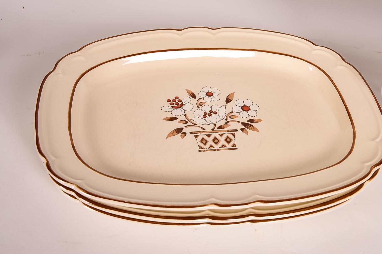 Vintage Cumberland Stoneware Serving Platters