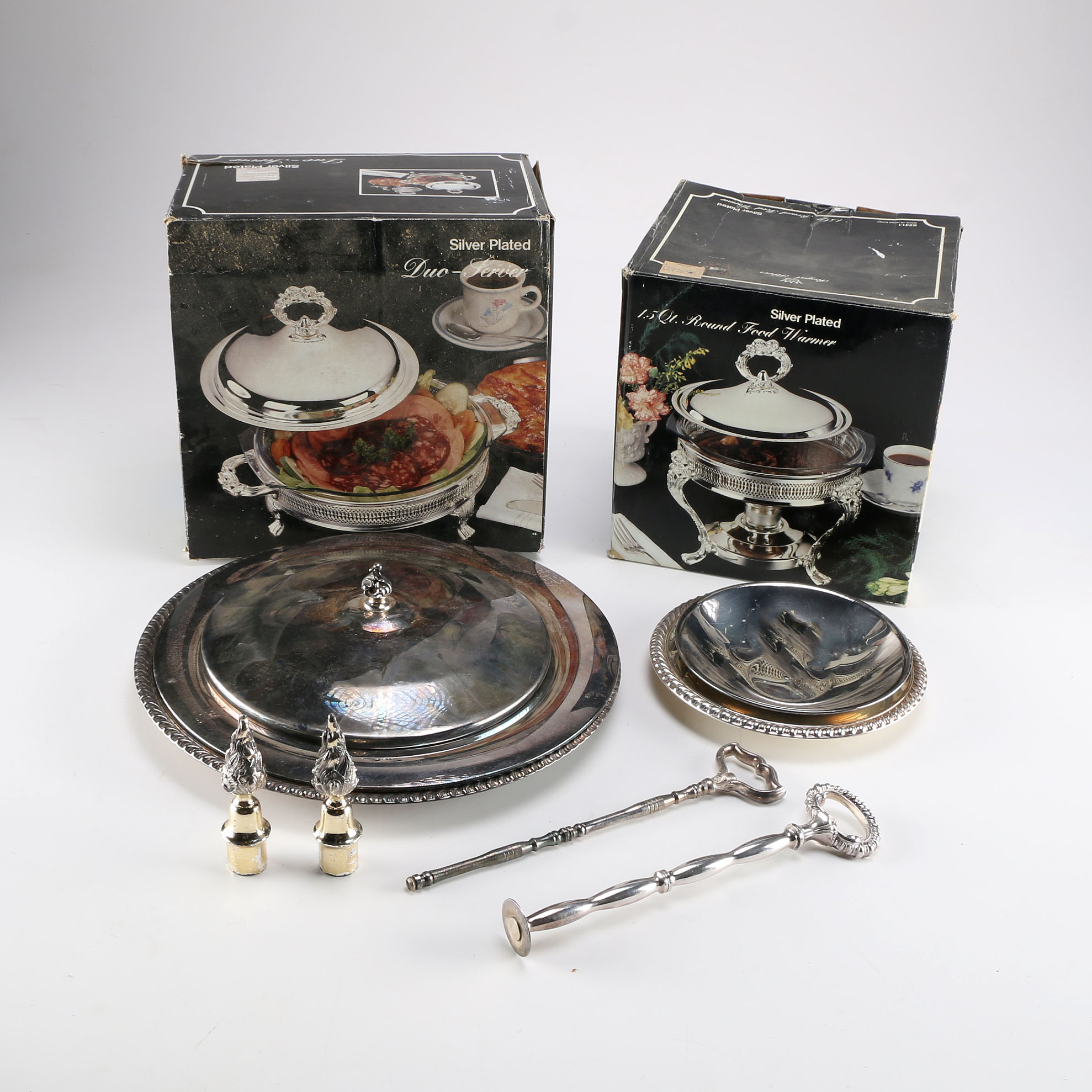 Silver Plate Food Warmers with Glass Lining
