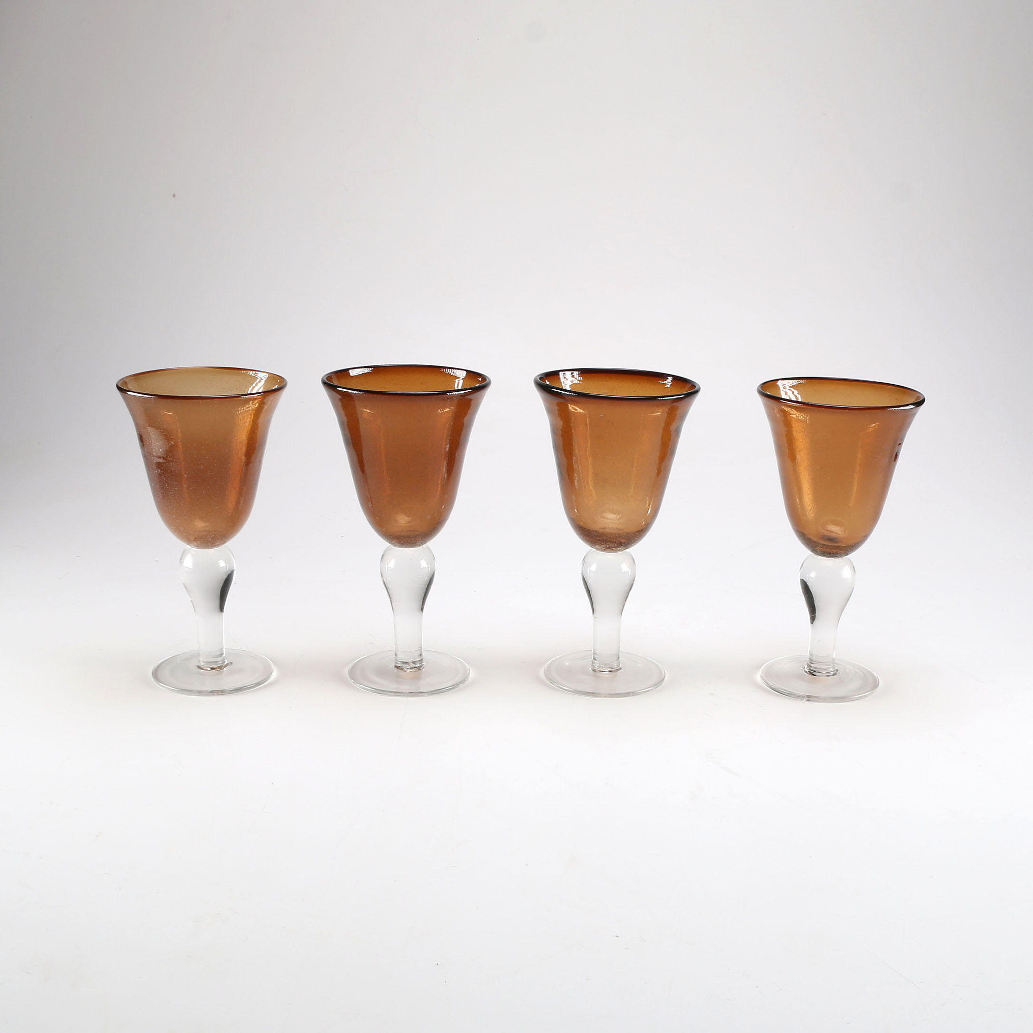 Set of Amber-Toned Sherry Glasses