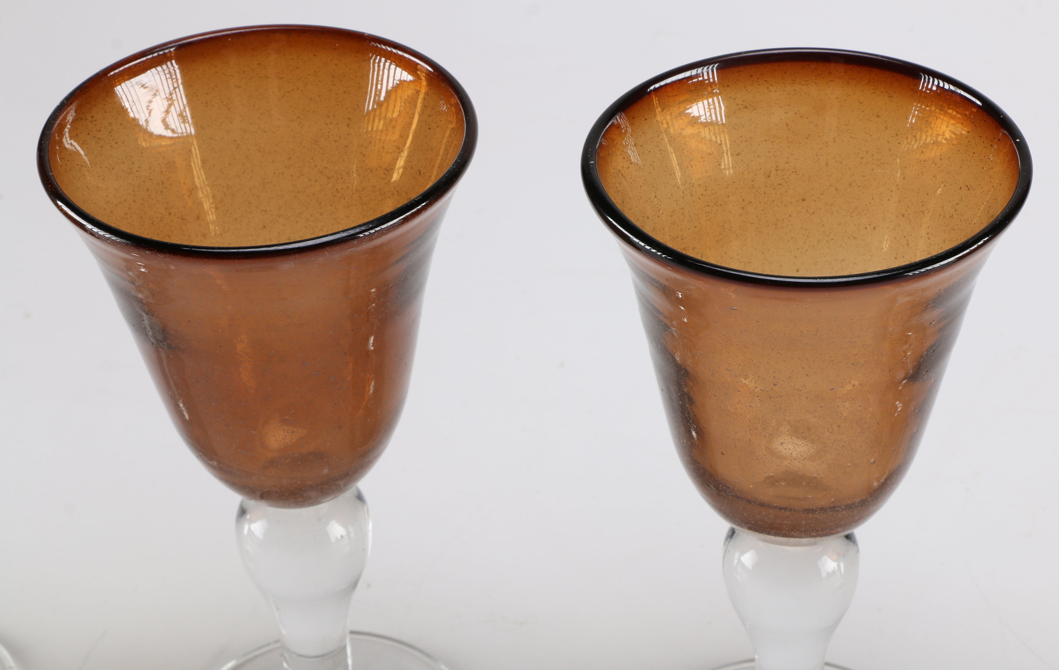 Set of Amber-Toned Sherry Glasses