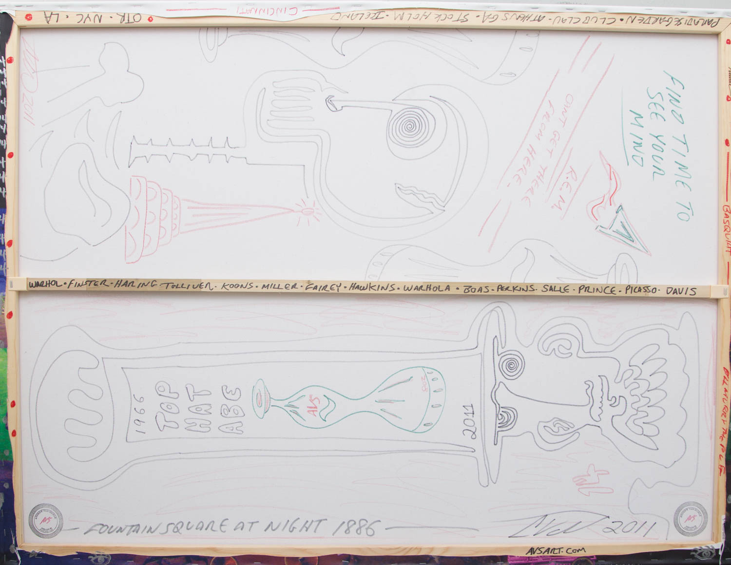 Andrew VanSickle "Fountain Square at Night 1886" Signed Industrial Ink Jet on Canvas