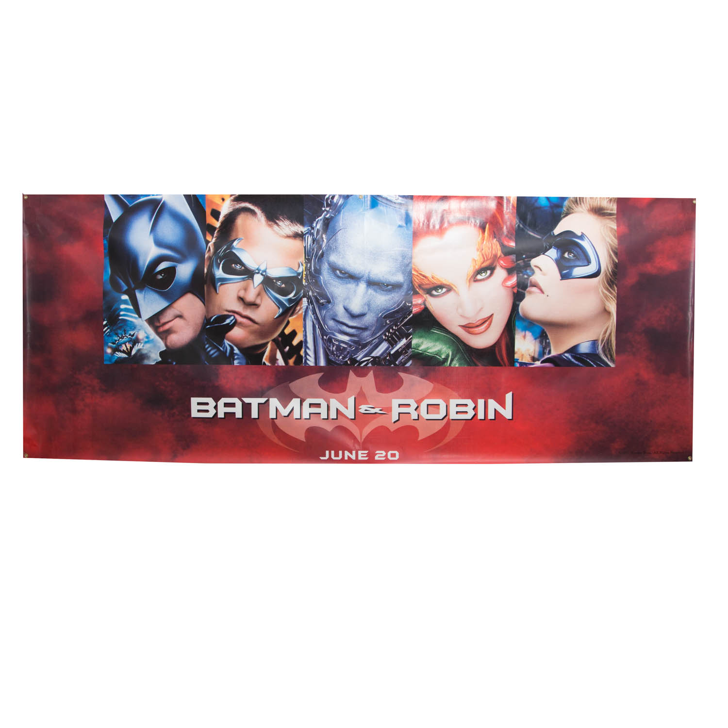 1997 Batman and Robin Vinyl Movie Theater Banner