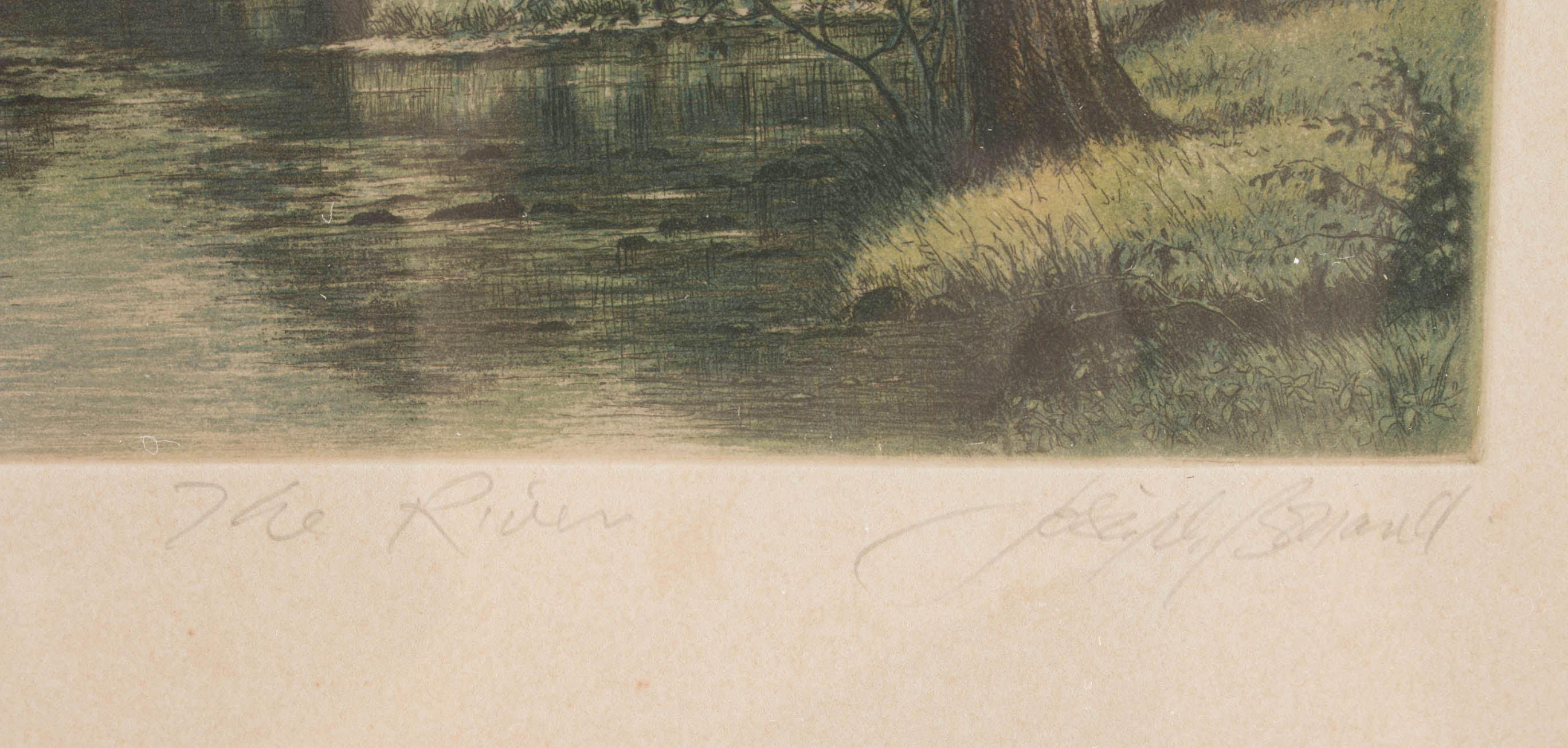 Joseph Bernard Limited Edition Hand-Colored Etching "The River"