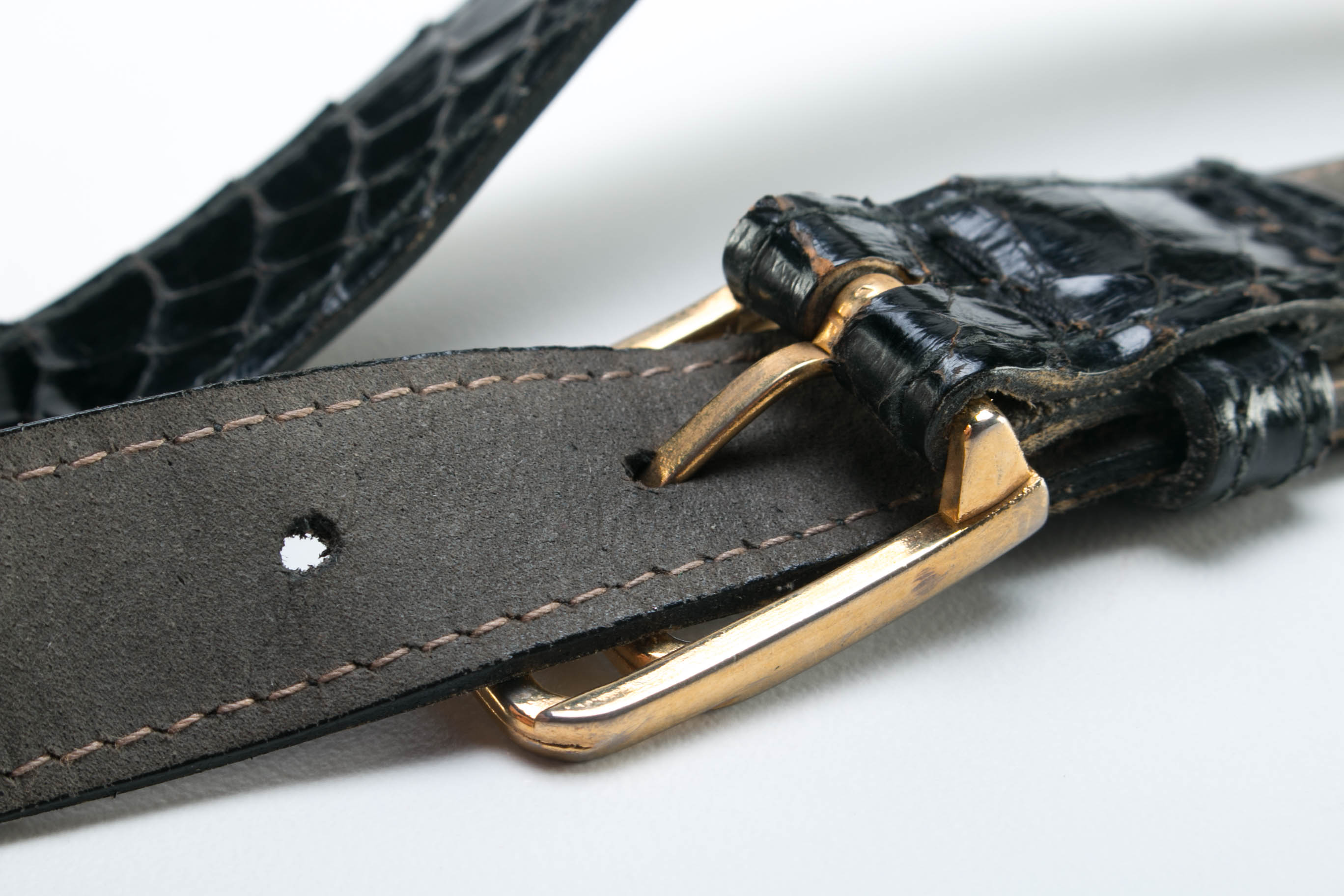Morris Moskowitz Black Reptile Leather Belt