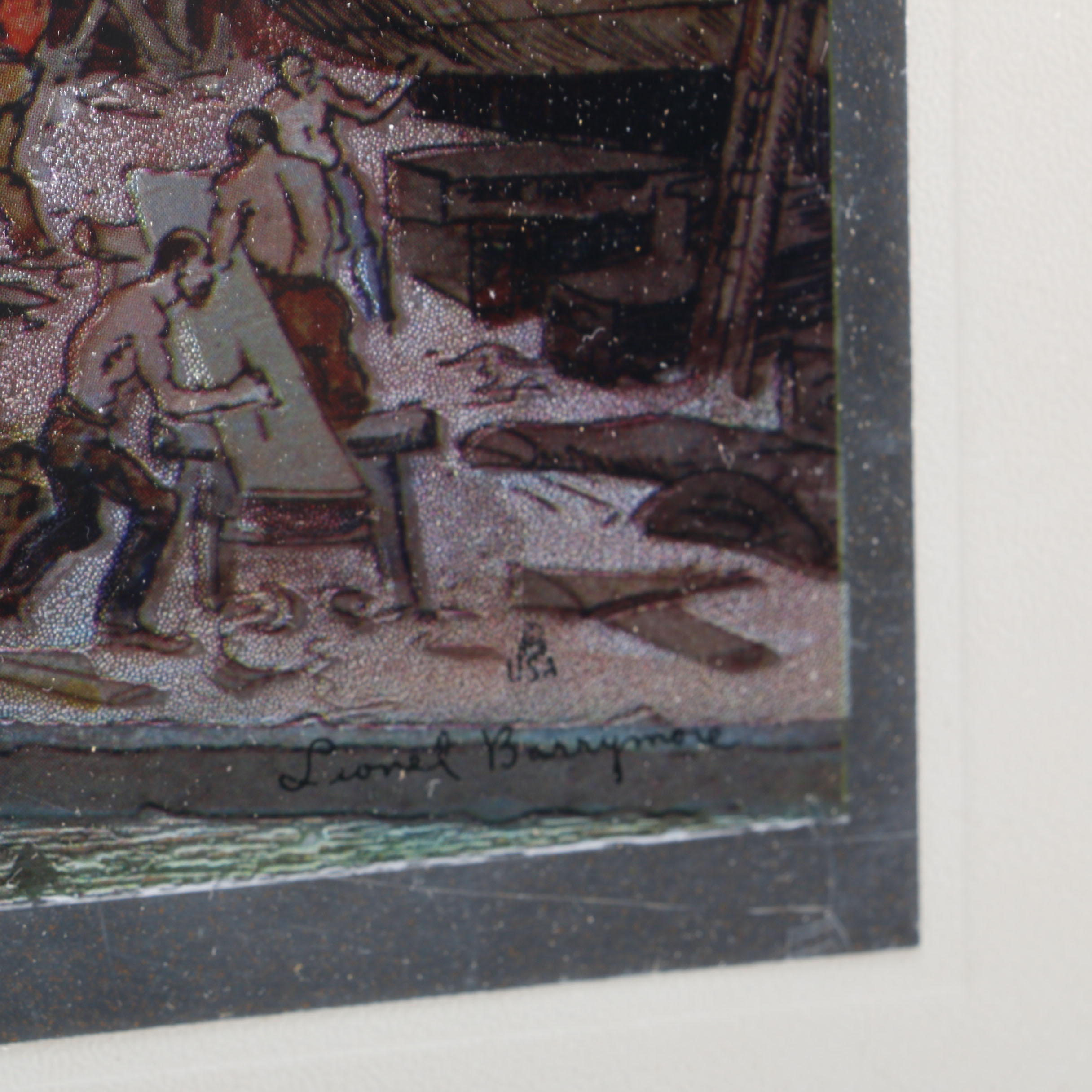 Pair of Lionel Barrymore Colored Foil Etchings