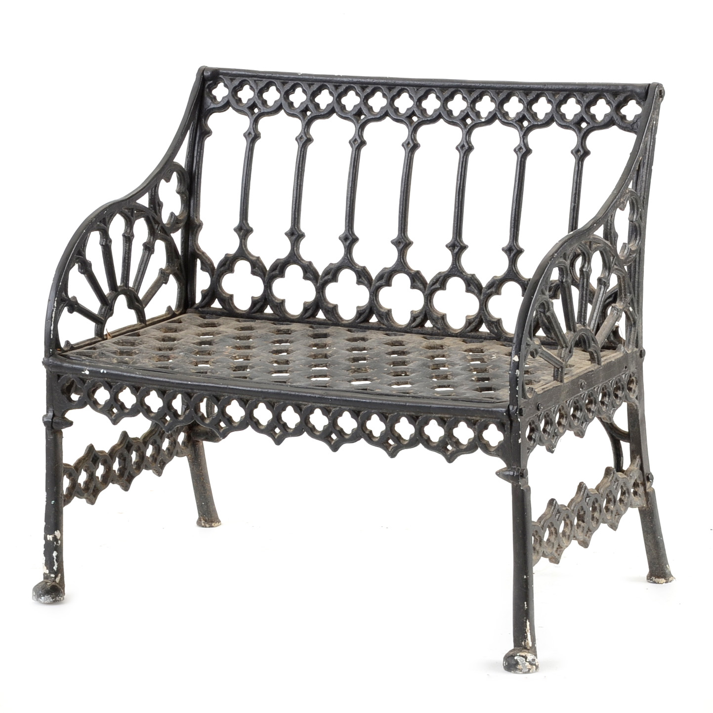 Gothic Black Metal Garden Bench