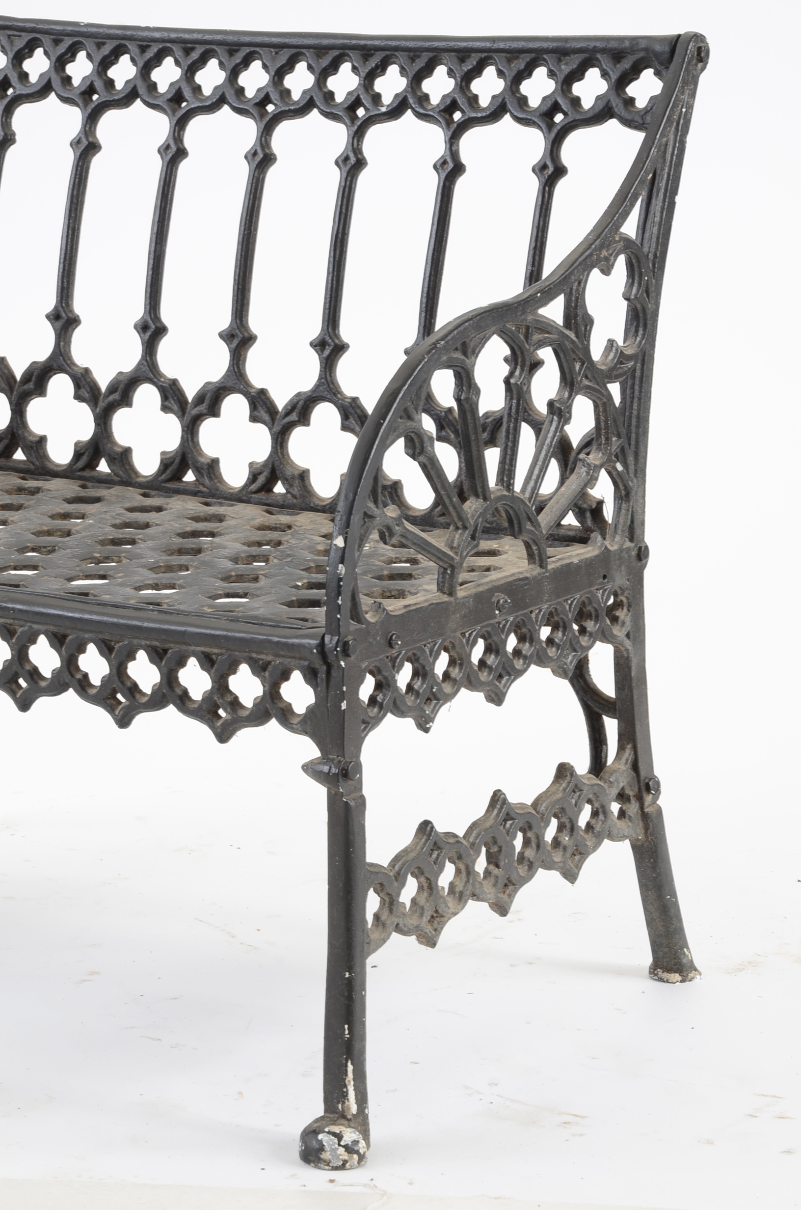 Gothic Black Metal Garden Bench