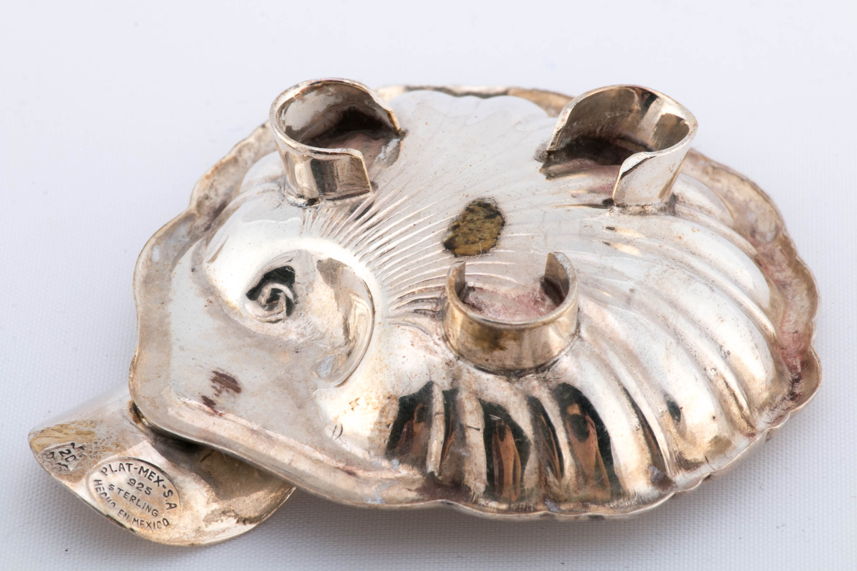 Empressa Plat-Mex Shell Sterling Silver Ash Receivers